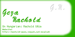 geza machold business card