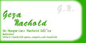 geza machold business card